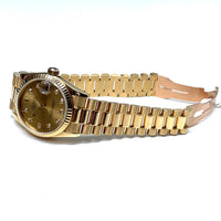 Pre-owned Rolex Gold DateJust 68278 Diamond Champagne Dial Watch 31mm 1993
