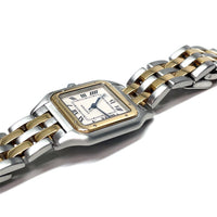 Pre-Owned Cartier Panthere Stainless Steel and 18K Yellow Gold Watch W25028B6 27mm