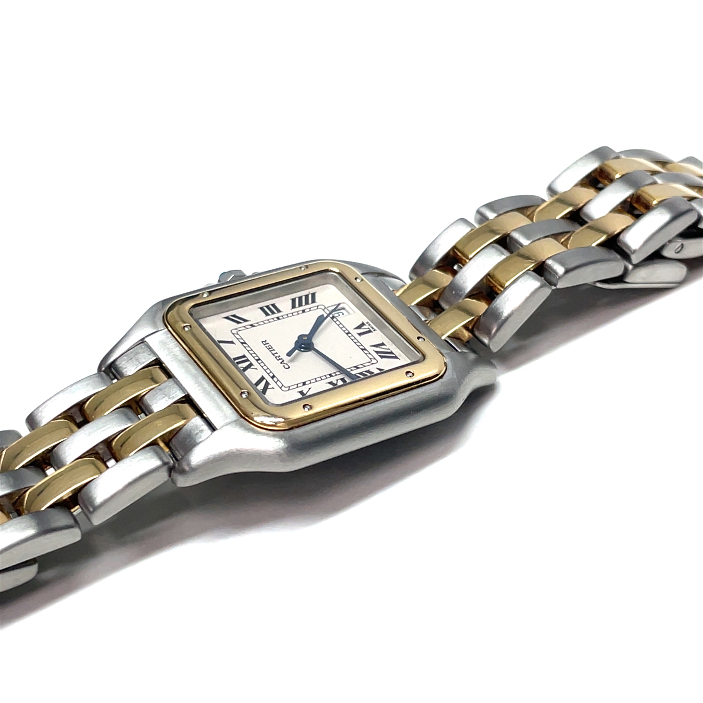 Pre-Owned Cartier Panthere Stainless Steel and 18K Yellow Gold Watch W25028B6 27mm