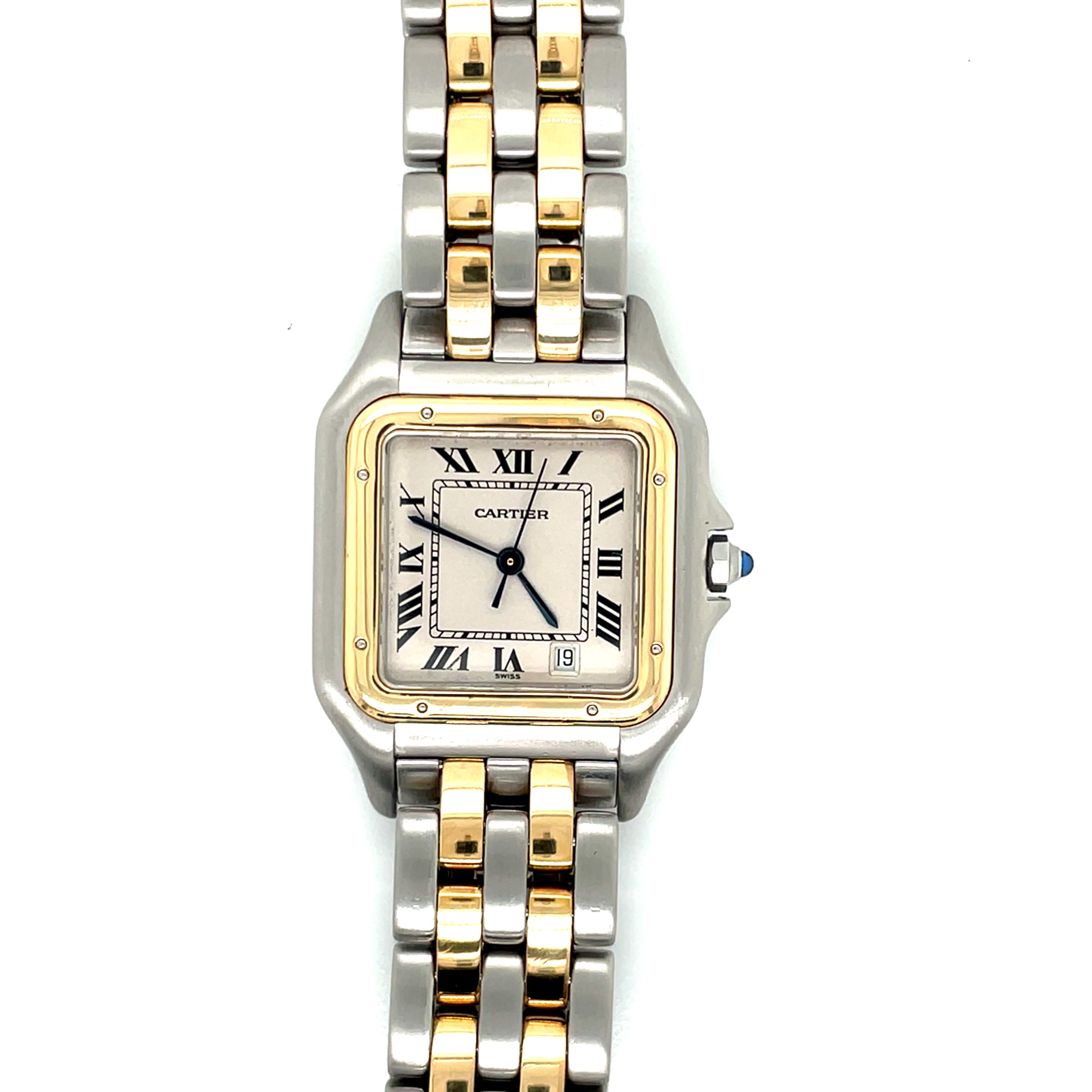 Pre-Owned Cartier Panthere Stainless Steel and 18K Yellow Gold Watch W25028B6 27mm - NAGI