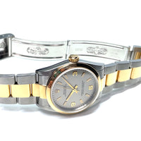 Pre-owned Rolex Oyster Perpetual 67483 Grey Dial Oyster Bracelet Two-tone 18K 31mm 1995
