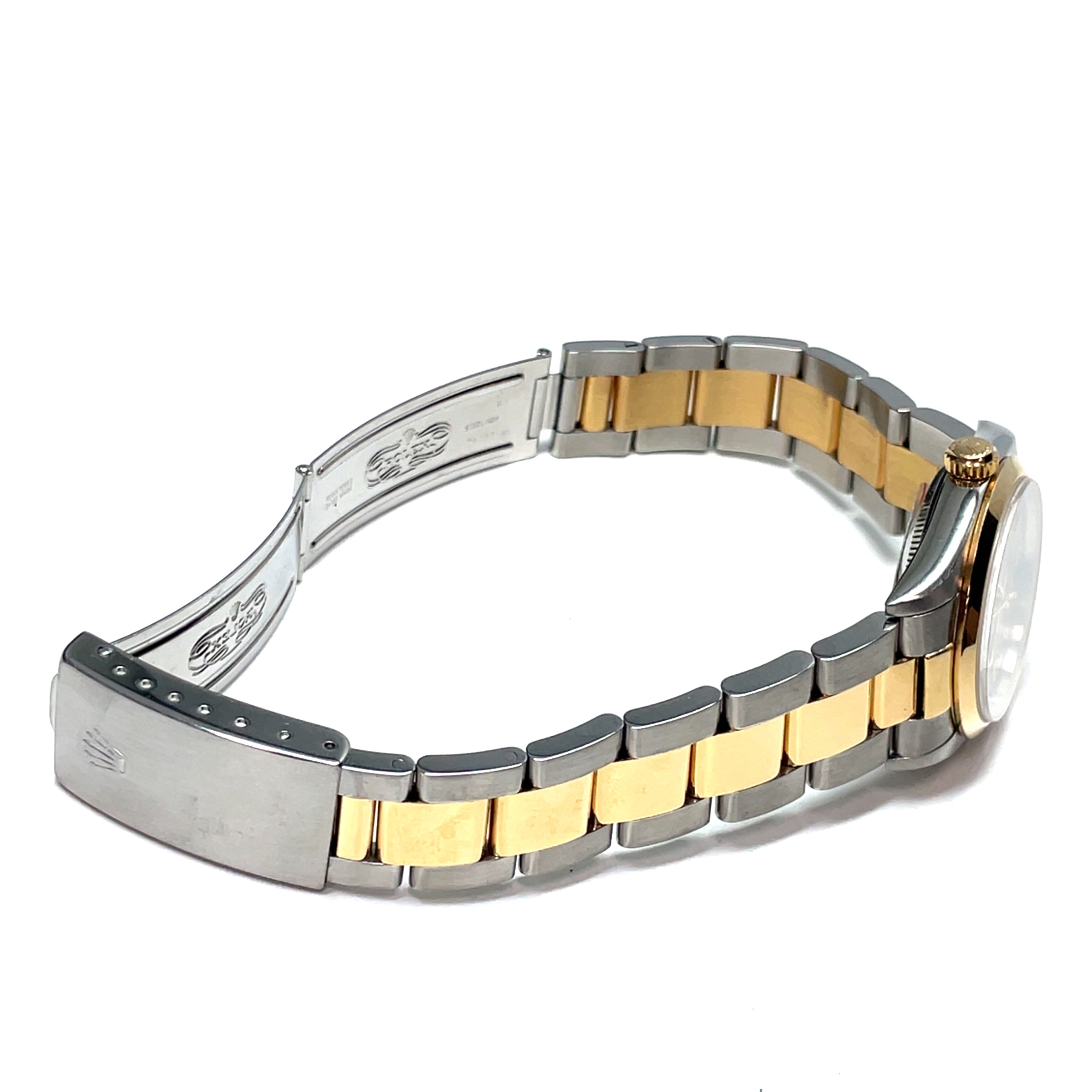 Pre-owned Rolex Oyster Perpetual 67483 Grey Dial Oyster Bracelet Two-tone 18K 31mm 1995