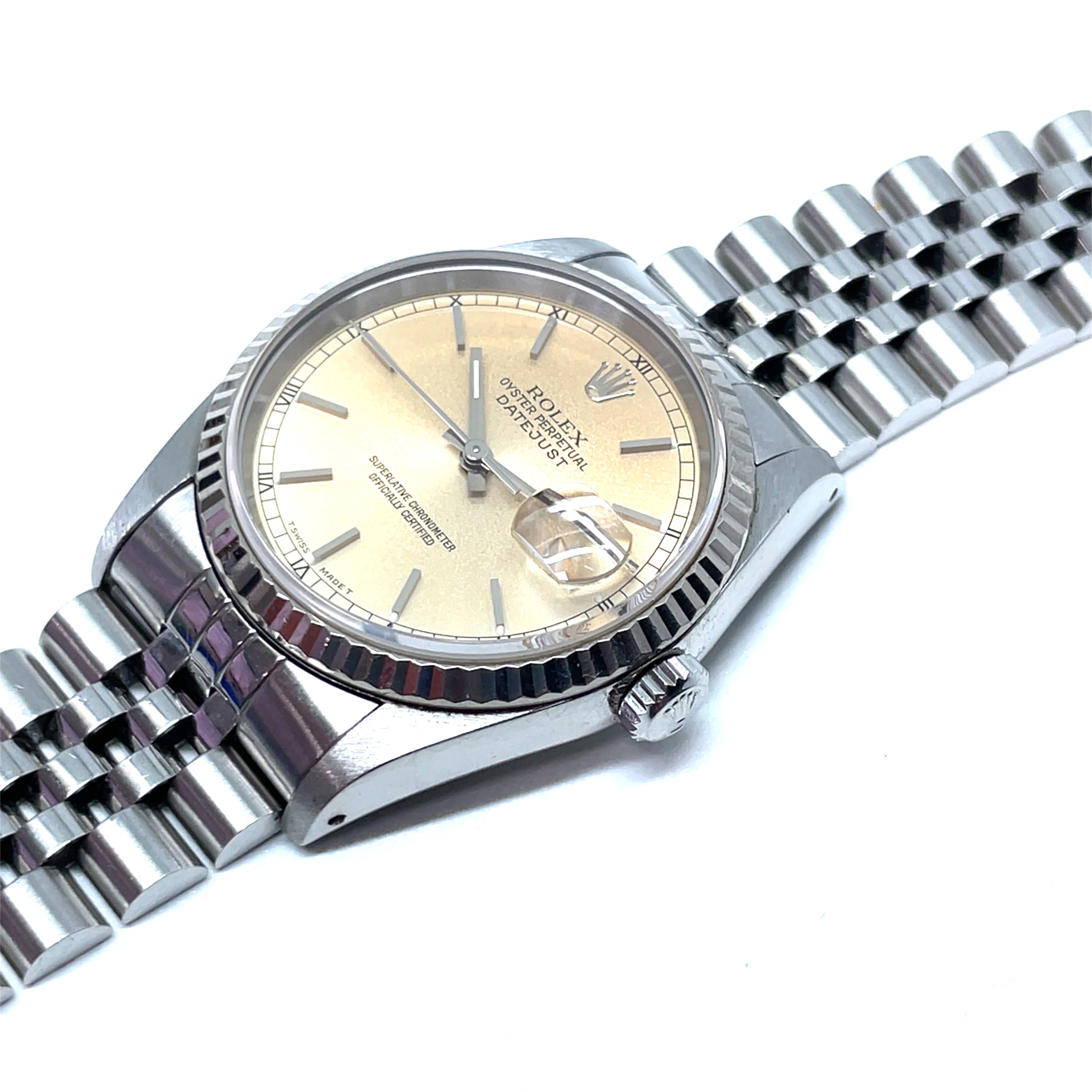 Pre-owned Rolex Datejust 16234 Silver Dial (Patina) Jubilee Yr. 1991 36mm