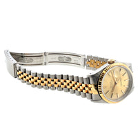Pre-Owned Rolex Two-Tone Datejust 16233 36mm Champagne Dial Year 1992