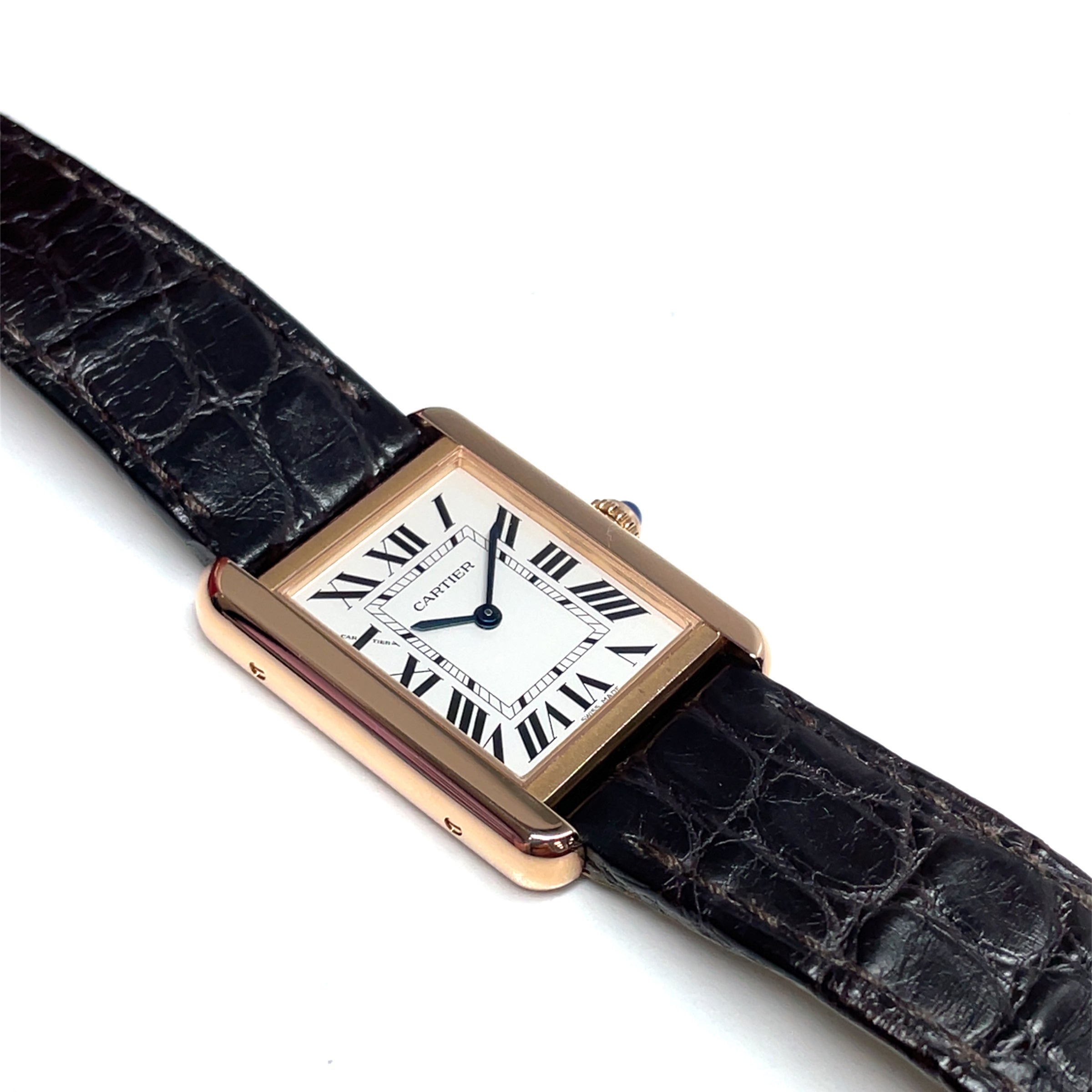 Pre-Owned Cartier Tank Solo 18K Rose Gold W5200024 2018 24mm