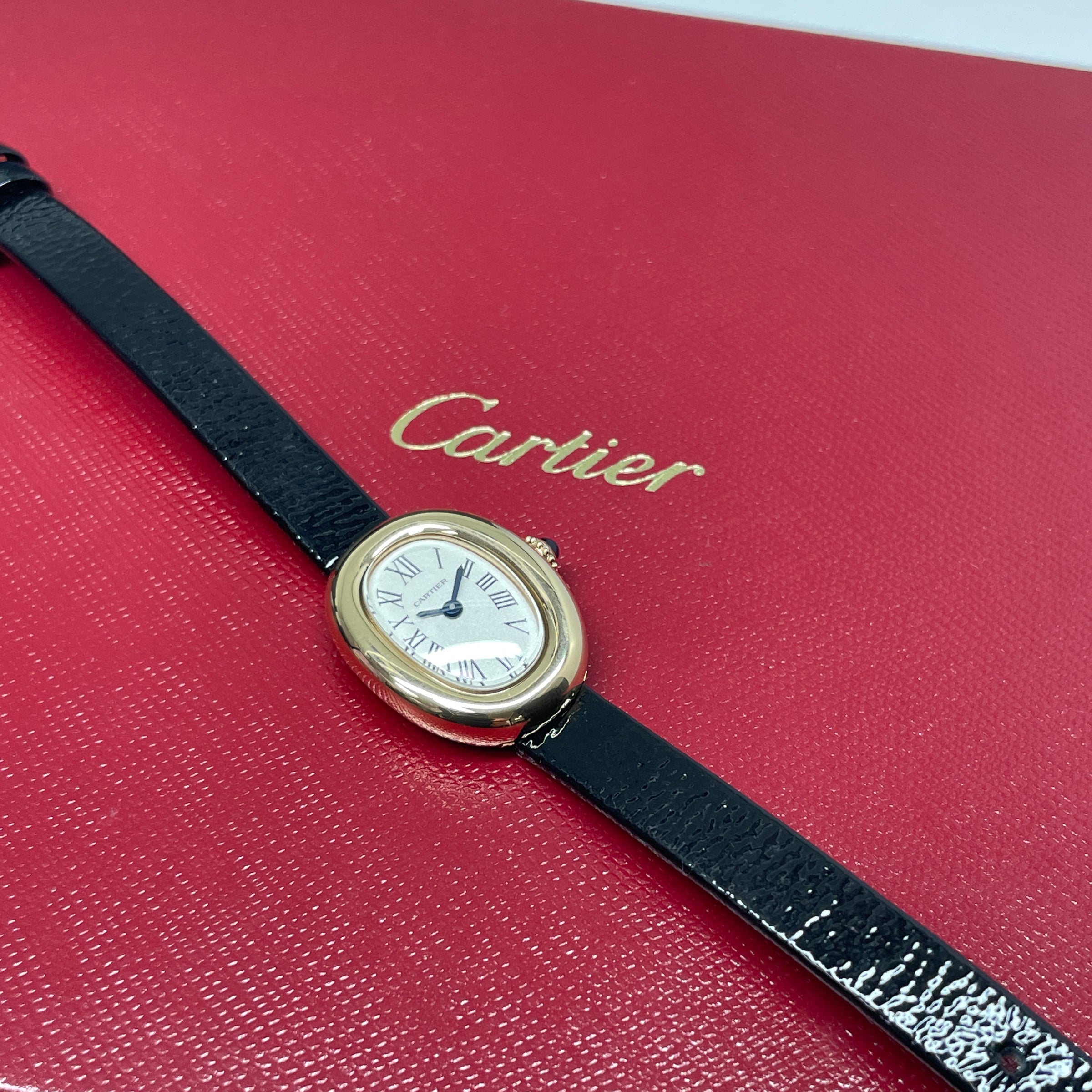 Pre-owned Cartier Baignoire 1920 Mini Watch 18K Yellow Gold WGBA0041