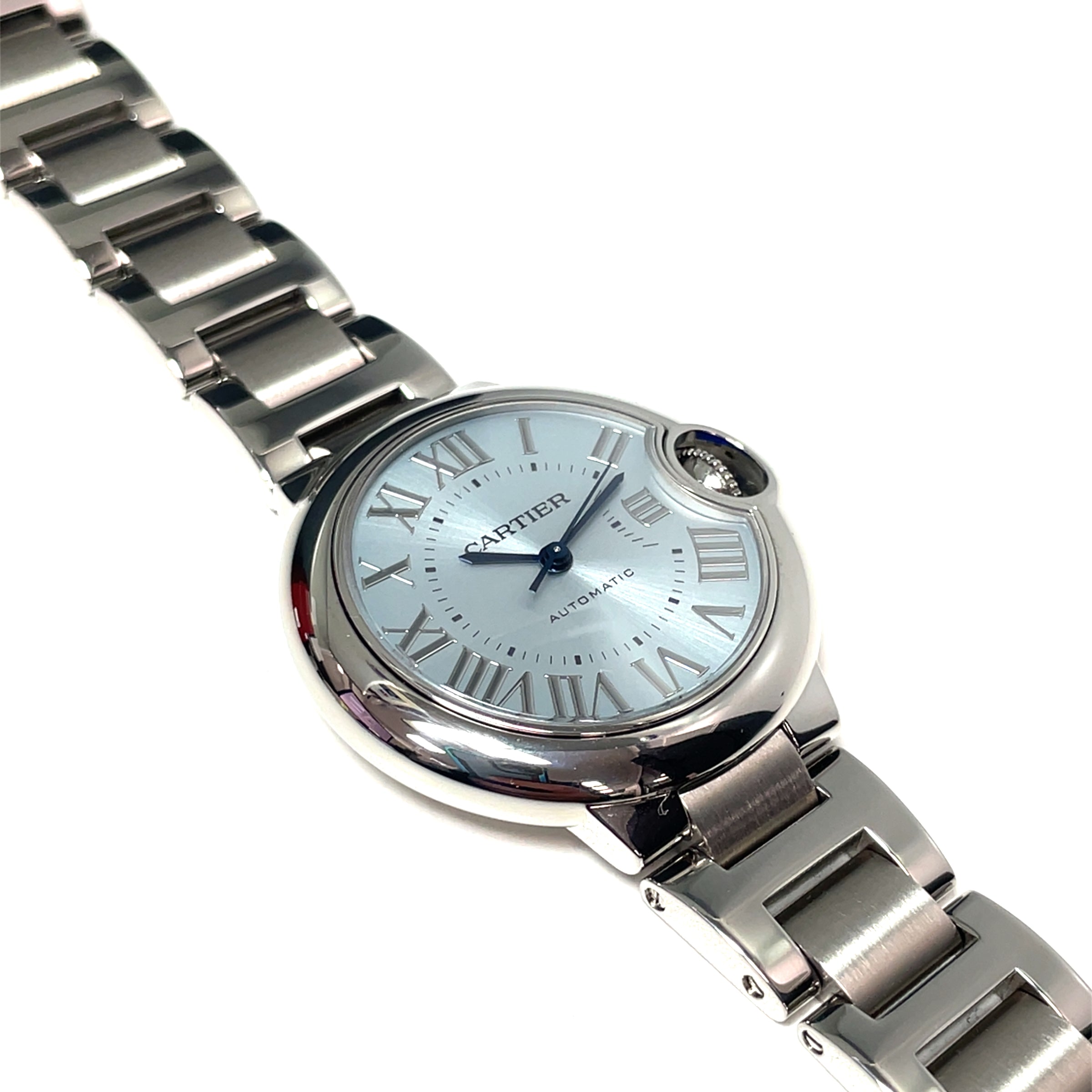 Pre-Owned Ballon Bleu de Cartier Blue Dial Watch WSBB0062 Steel 33mm