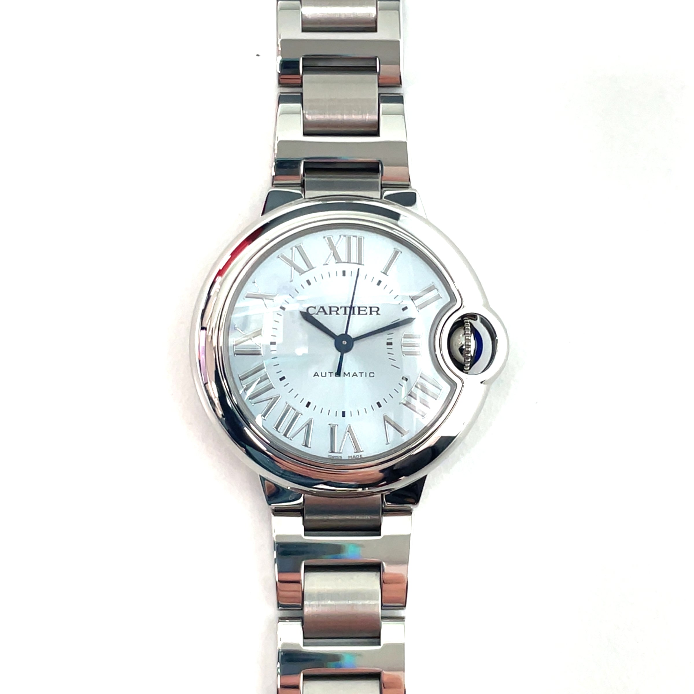 Pre-Owned Ballon Bleu de Cartier Blue Dial Watch WSBB0062 Steel 33mm