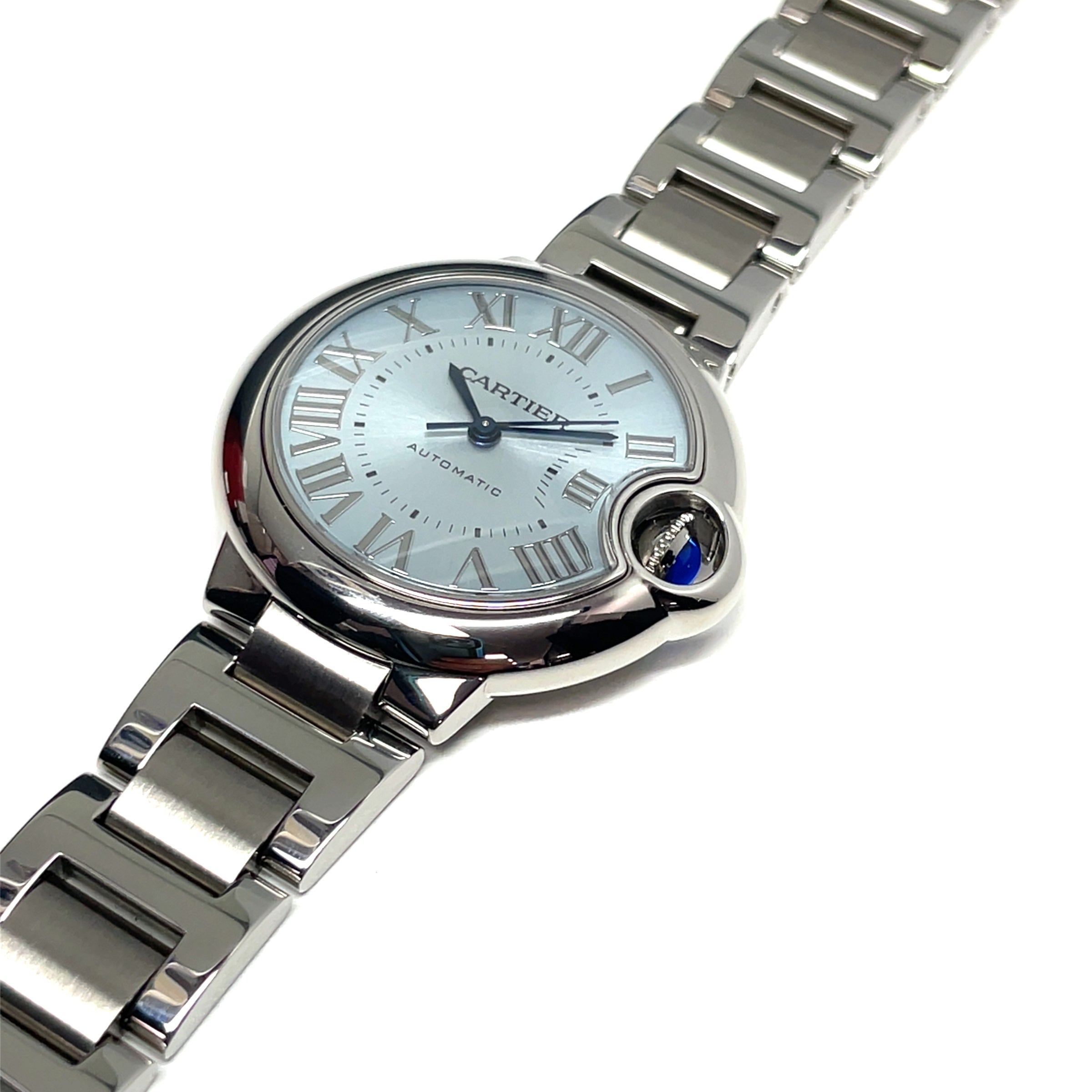 Pre-Owned Ballon Bleu de Cartier Blue Dial Watch WSBB0062 Steel 33mm