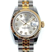 Pre-Owned Rolex Datejust Lady Grey Diamond Dial 26mm Watch 179173 2017