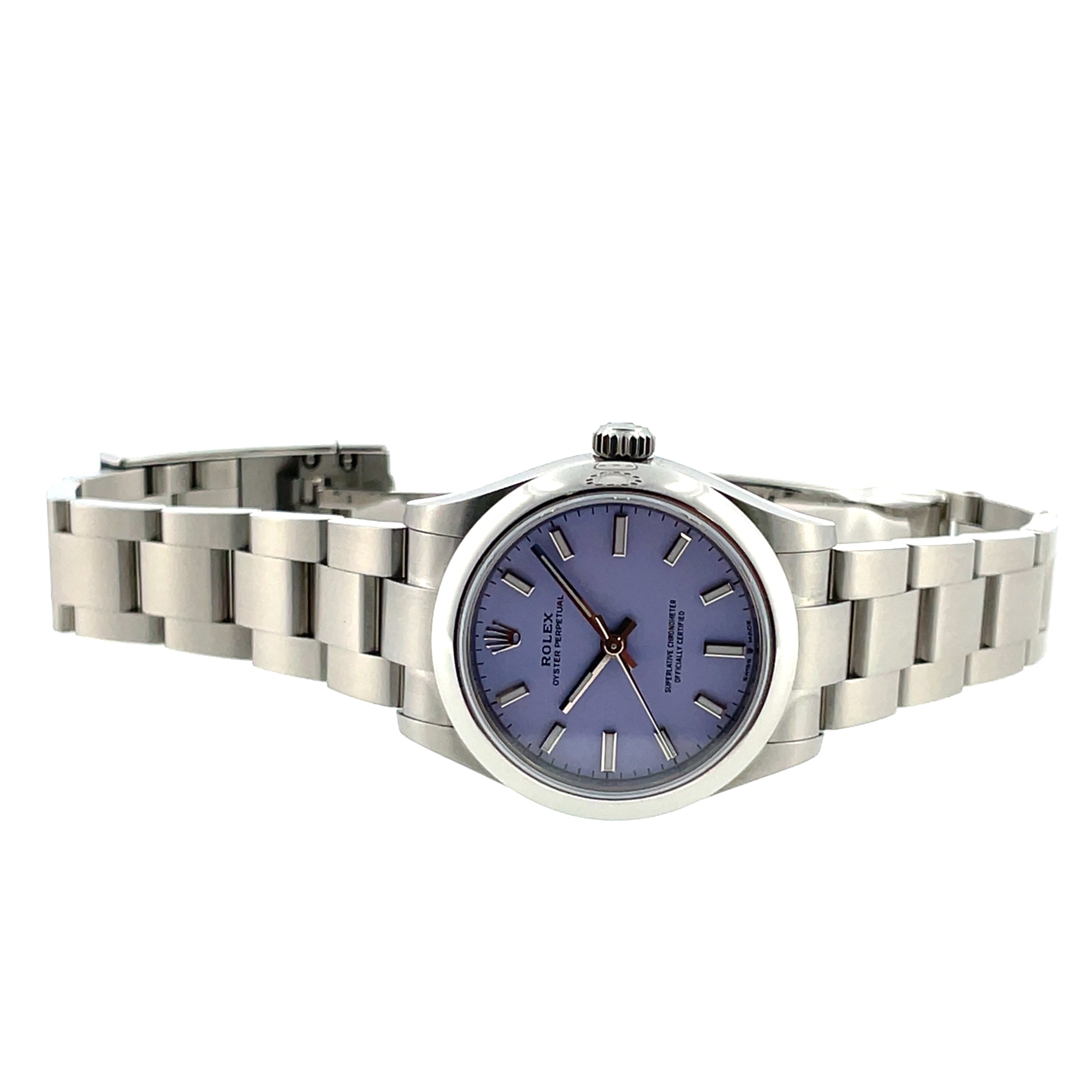 Pre-owned Rolex 31mm Oyster Perpetual Lavender Oystersteel 277200 Watch