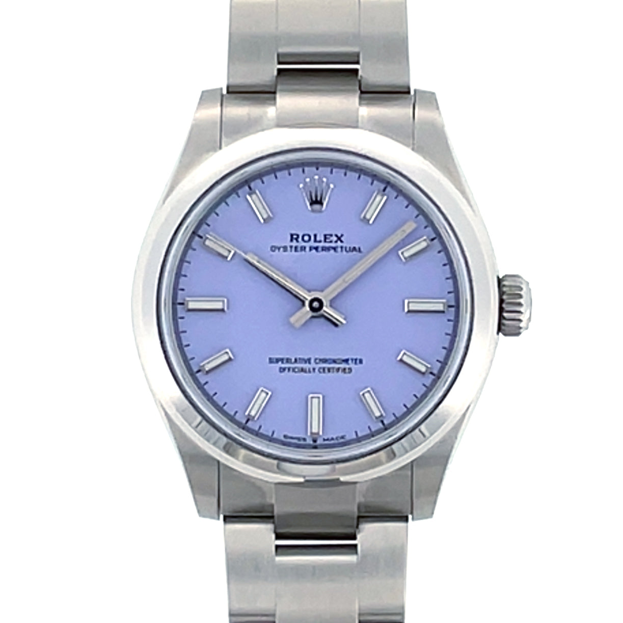 Pre-owned Rolex 31mm Oyster Perpetual Lavender Oystersteel 277200 Watch