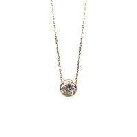 Pre-Owned 18K Yellow Gold Bezel Set Diamond Necklace