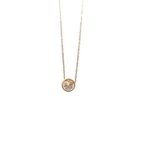 Pre-Owned 18K Yellow Gold Bezel Set Diamond Necklace