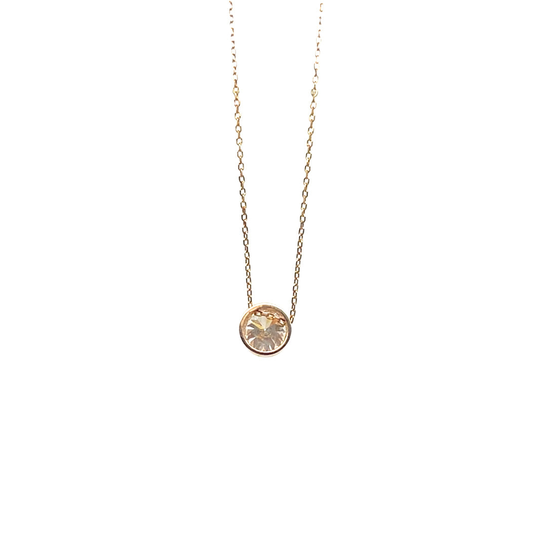Pre-Owned 18K Yellow Gold Bezel Set Diamond Necklace