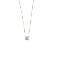 Pre-Owned 18K Yellow Gold Bezel Set Diamond Necklace