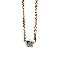 Pre-Owned 18K Yellow Gold and Platium Bezel Set Diamond Necklace
