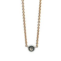Pre-Owned 18K Yellow Gold and Platium Bezel Set Diamond Necklace