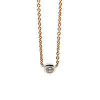 Pre-Owned 18K Yellow Gold and Platium Bezel Set Diamond Necklace