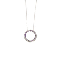 Pre-Owned 14K White Gold Circle of Diamond Necklace