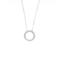 Pre-Owned 14K White Gold Circle of Diamond Necklace