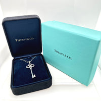 Pre-Owned Tiffany & Co. 18K White Gold Crown in Key Necklace