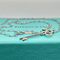 Pre-Owned Tiffany & Co. 18K White Gold Crown in Key Necklace
