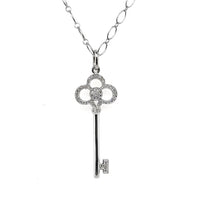 Pre-Owned Tiffany & Co. 18K White Gold Crown in Key Necklace