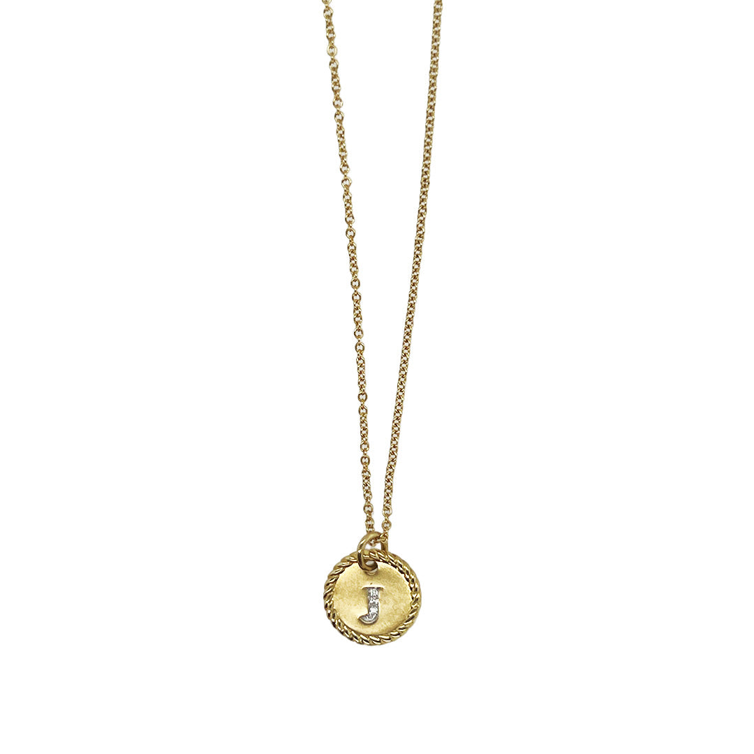 Pre-owned David Yurman 18K Yellow Gold Initial J Necklace