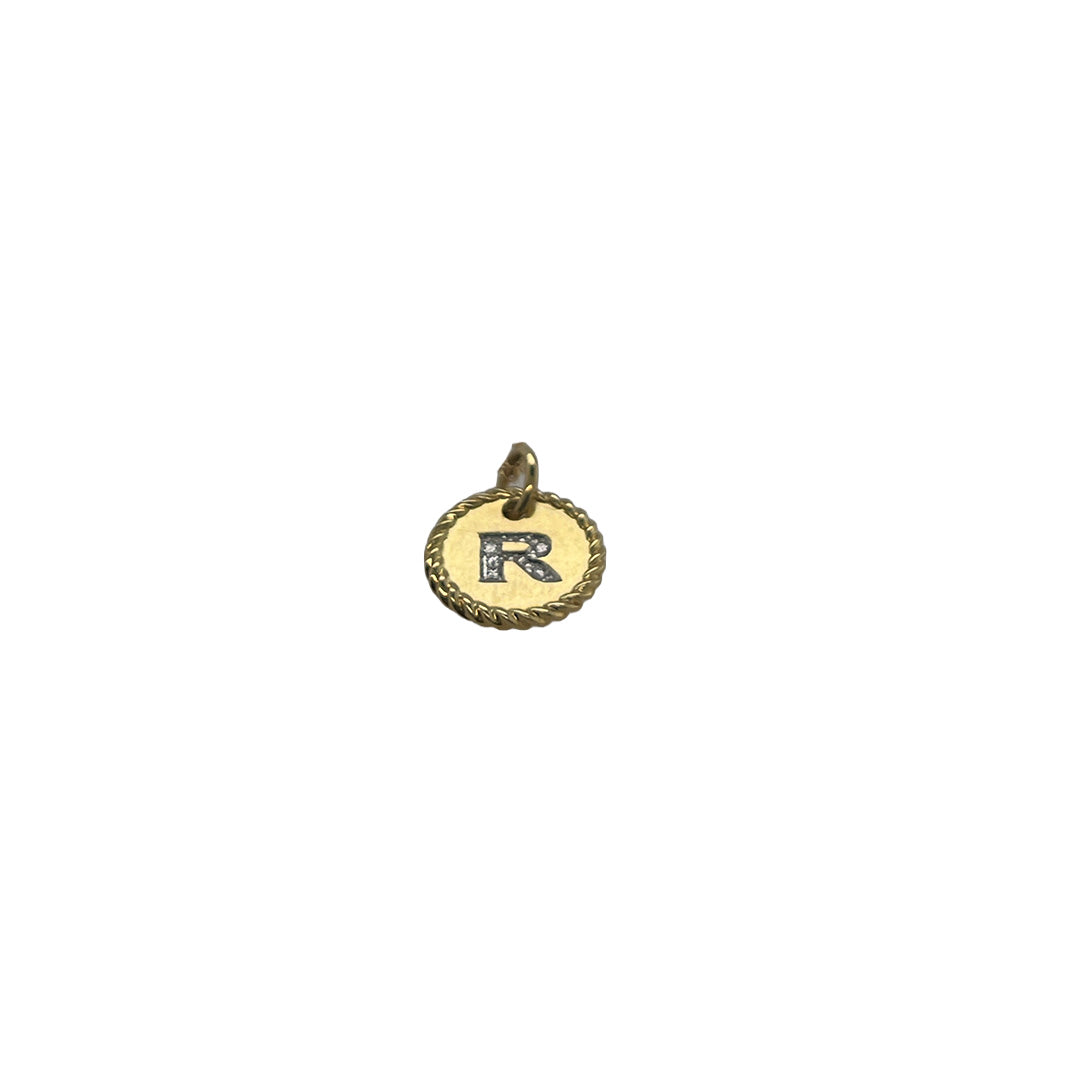 Pre-Owned David Yurman 18K Yellow Gold Initial R Necklace