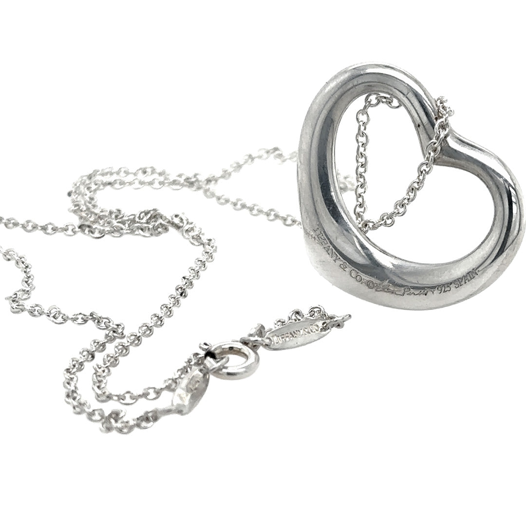 Pre-Owned Tiffany & Co. Sterling Silver Elsa Peretti Heart Necklace - NAGI