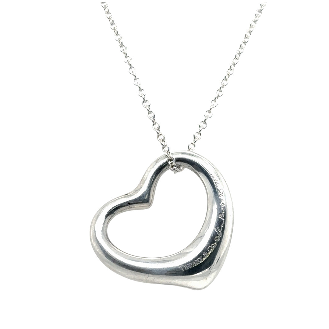 Pre-Owned Tiffany & Co. Sterling Silver Elsa Peretti Heart Necklace - NAGI