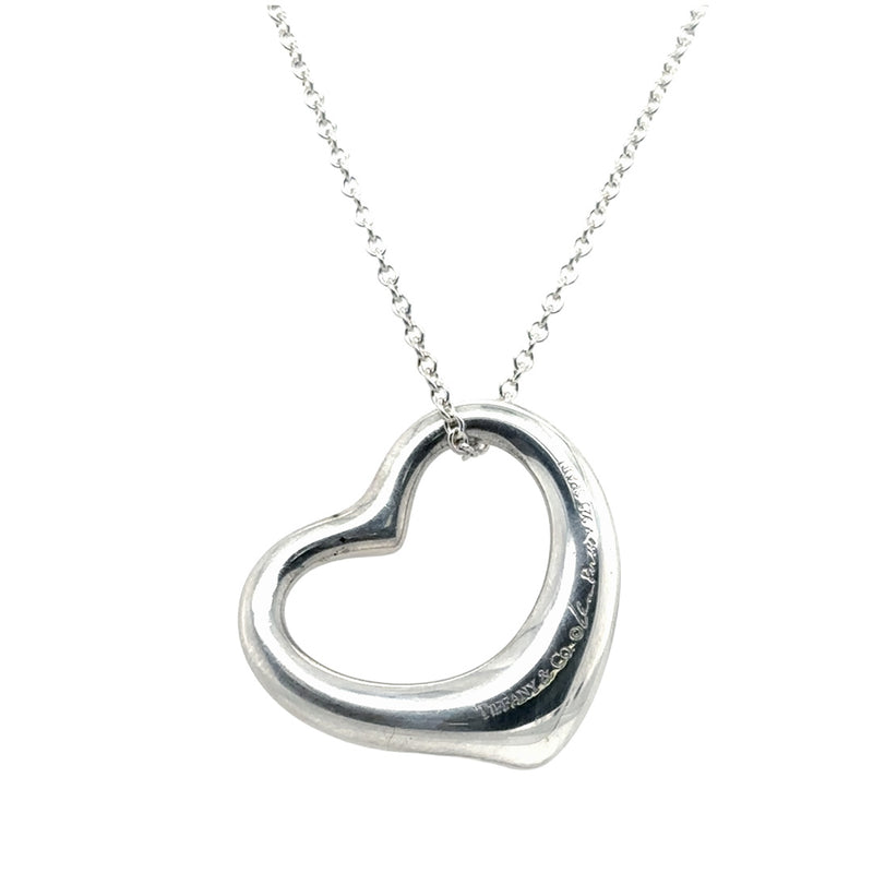 Pre-Owned Tiffany & Co. Sterling Silver Elsa Peretti Heart Necklace - NAGI