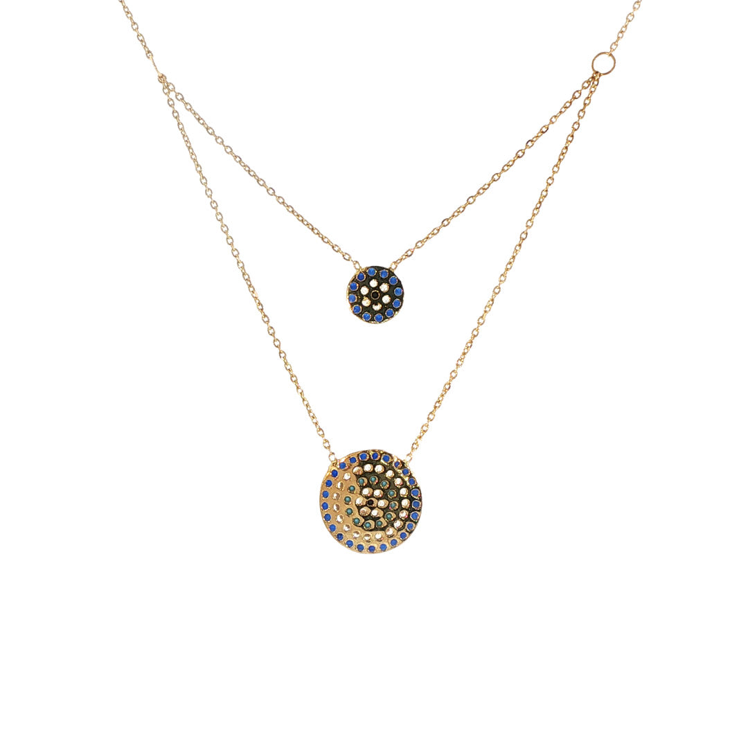 Pre-Owned 18K Yellow Gold Lariat Evil Eye Necklace