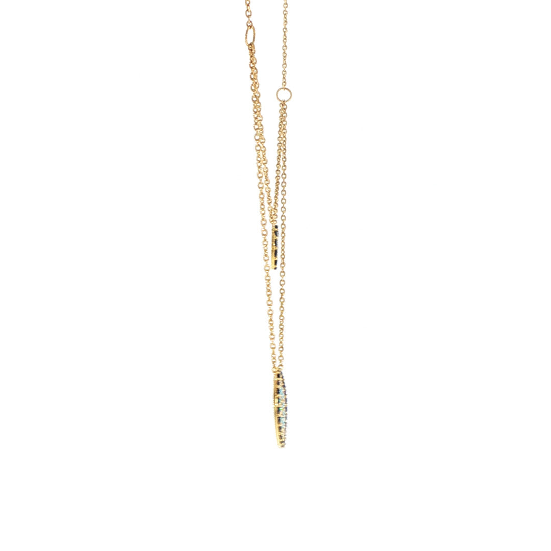 Pre-Owned 18K Yellow Gold Lariat Evil Eye Necklace