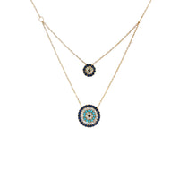 Pre-Owned 18K Yellow Gold Lariat Evil Eye Necklace