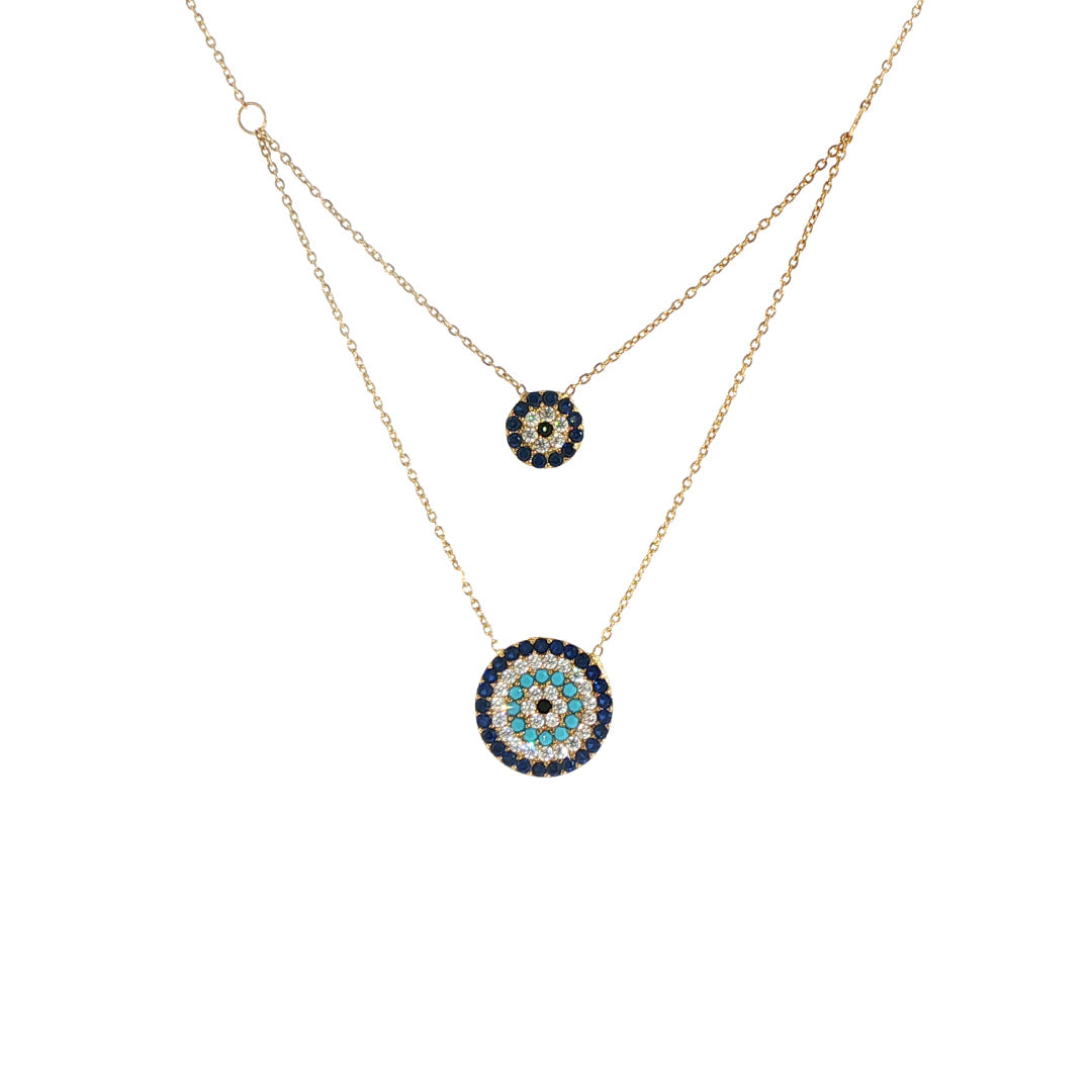 Pre-Owned 18K Yellow Gold Lariat Evil Eye Necklace