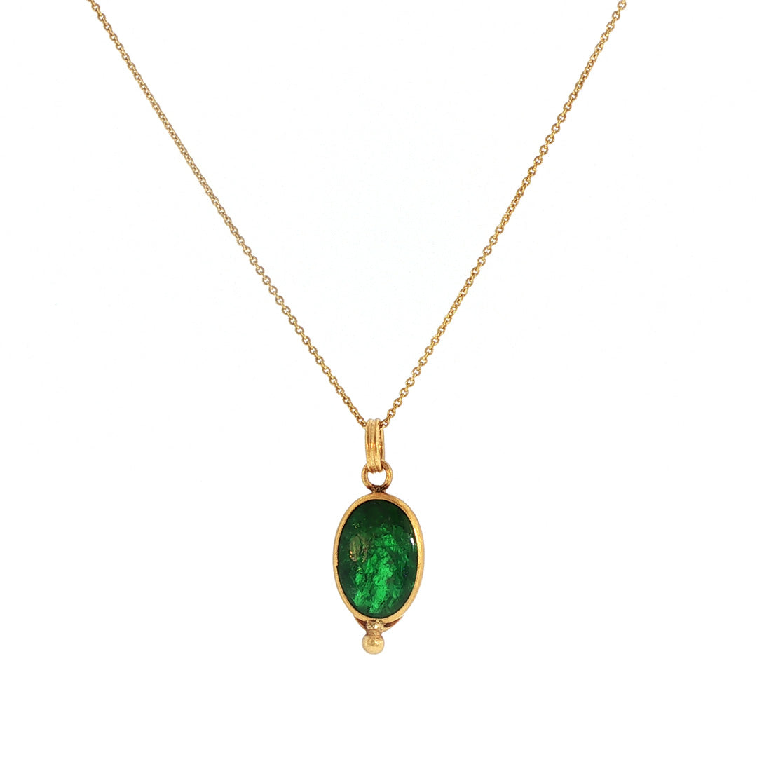 Pre-Owned Lika Behar 22K Yellow Gold Caged Emerald Necklace