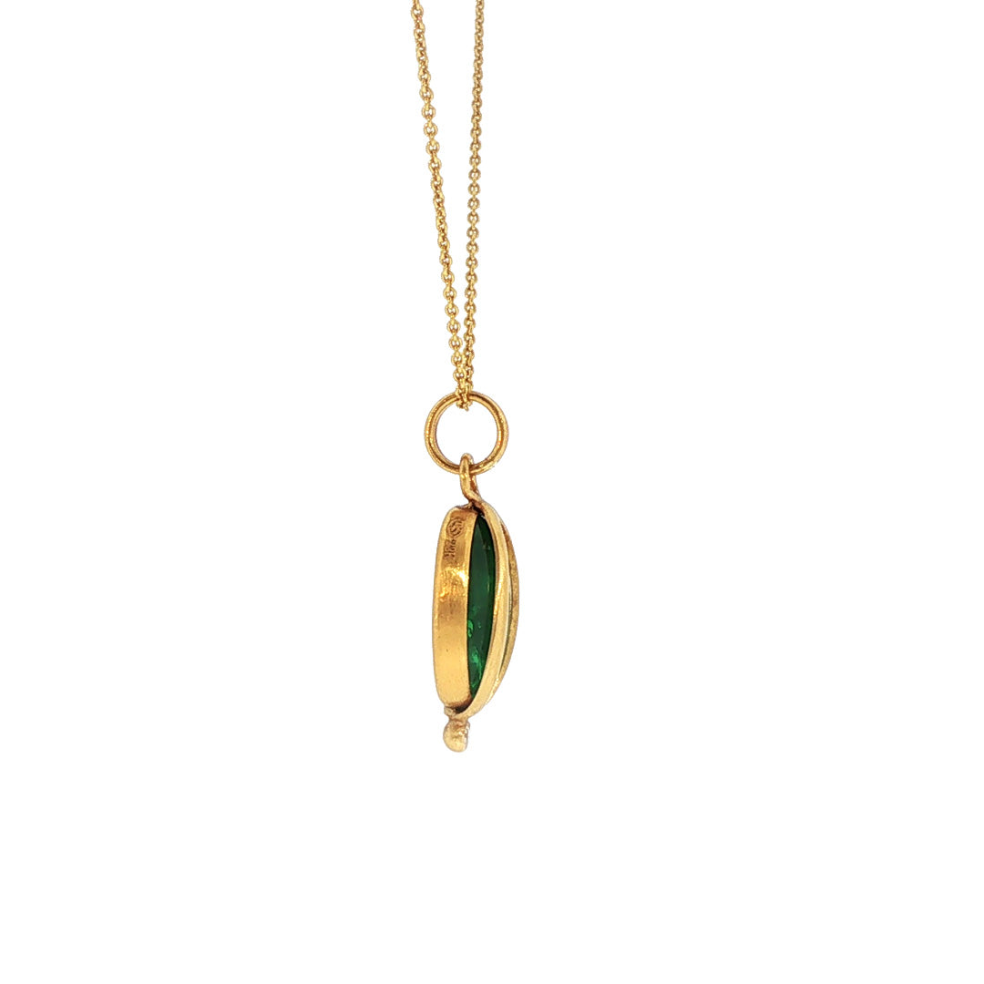 Pre-Owned Lika Behar 22K Yellow Gold Caged Emerald Necklace