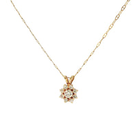 Pre-Owned 14K Yellow Gold Flower Diamond Necklace