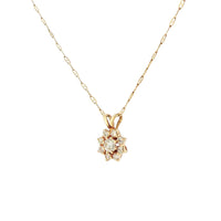 Pre-Owned 14K Yellow Gold Flower Diamond Necklace