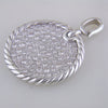 Pre-owned David Yurman Elements Disc Pendant with Pave Diamonds 24mm