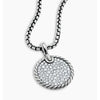 Pre-owned David Yurman Elements Disc Pendant with Pave Diamonds 21mm