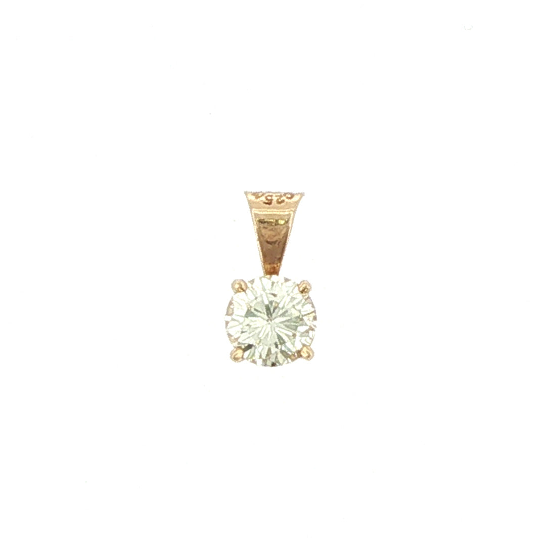 Pre-Owned 14K Yellow Gold 1.90 Carat Solitaire Diamond Pendant