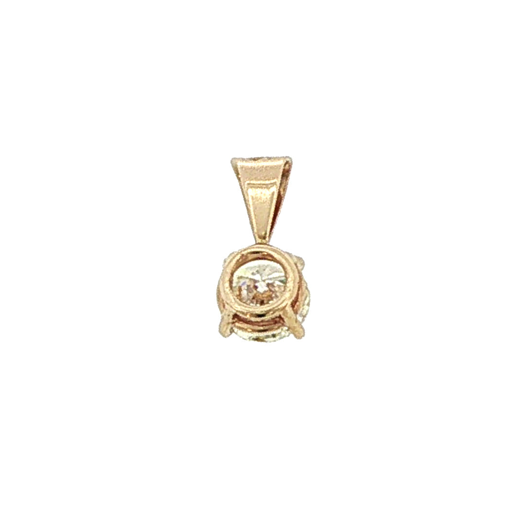 Pre-Owned 14K Yellow Gold 1.90 Carat Solitaire Diamond Pendant