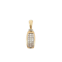 Pre-Owned 14K Yellow Gold Invisible Set Princess Cut Diamond Pendant