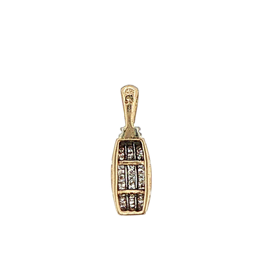 Pre-Owned 14K Yellow Gold Invisible Set Princess Cut Diamond Pendant