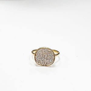 Pre-Owned Ippolita Small Stardust Pave Diamond Curved Disc Ring