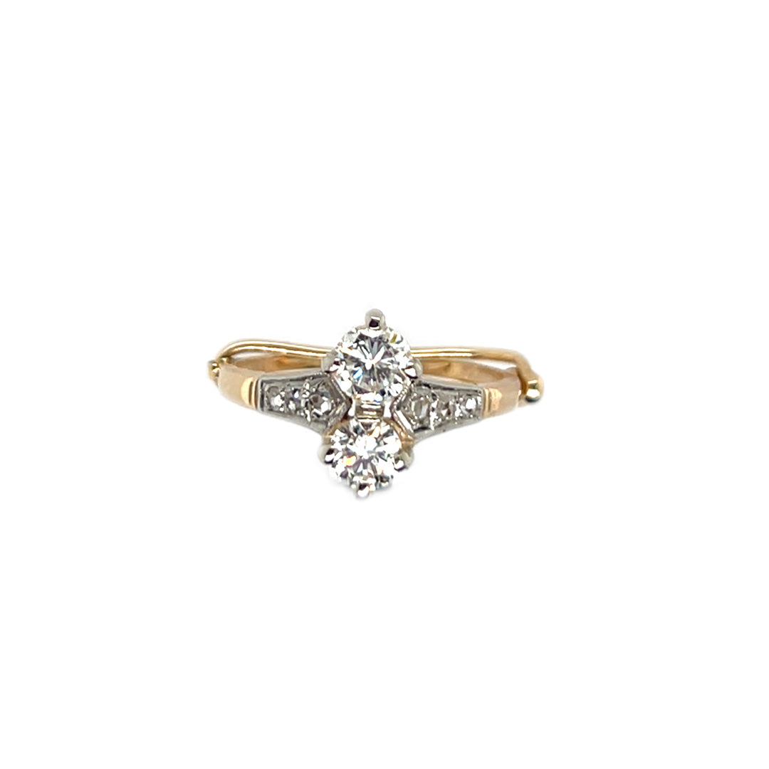 Pre-Owned 14K Yellow Gold 2-Stone Ring