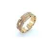 Pre-Owned Cartier Maillon Panthère 18K Yellow Gold Eternity Pave Triple Row Ring Band
